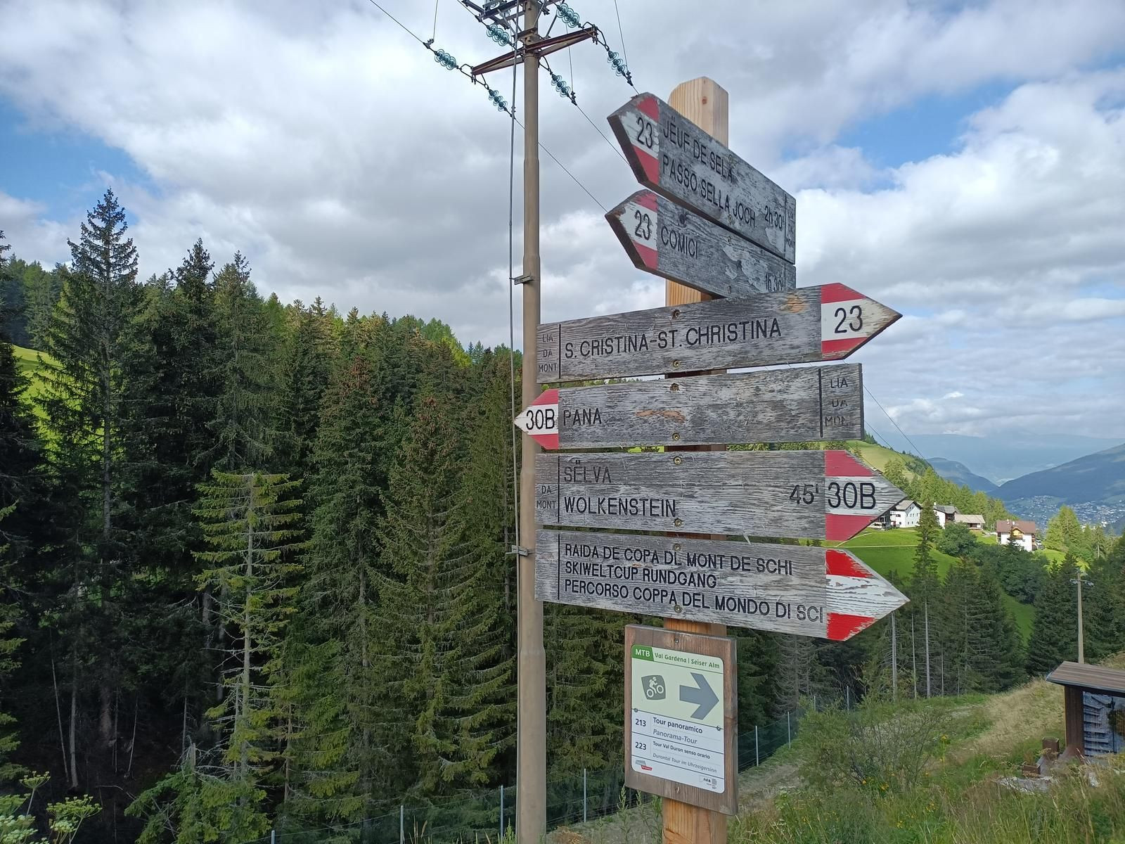 Panneaux de randonnée - Val Gardena - Dolomites - Italie